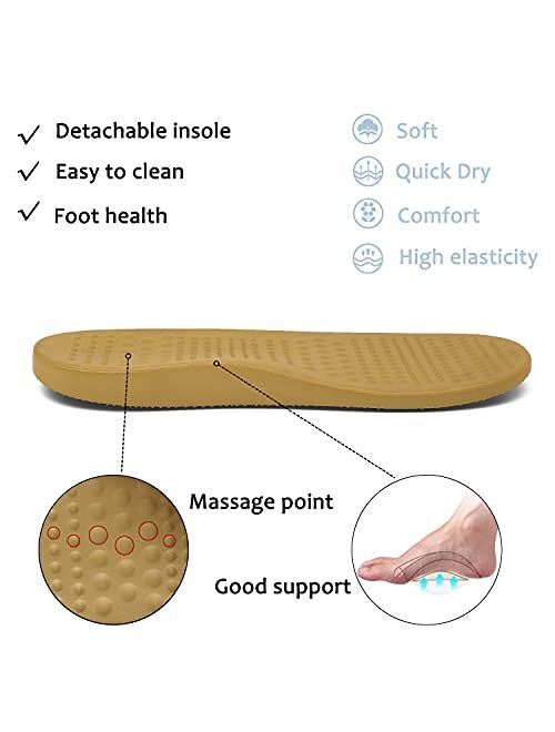 ChayChax Men's and Women's Arch Support Clogs Garden Shoes Slip-on Outdoor Beach Slippers with Removable Cushion Footbed