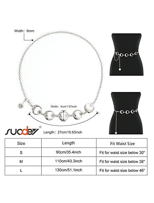 Metal Body Chain Women Belly Waist Chain SUOSDEY Fashion Body Jewelry Link Belts