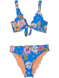 Hobie Kids Peace Love and Daisies Merrow Bralette and Hipster (Big Kids)