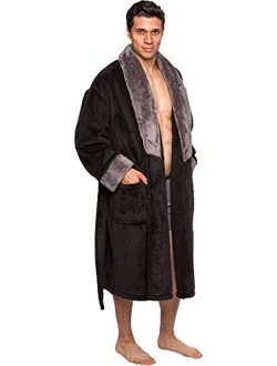 Mens Luxury Robe Big & Tall - Plush Fleece Bathrobe 400GSM Mid