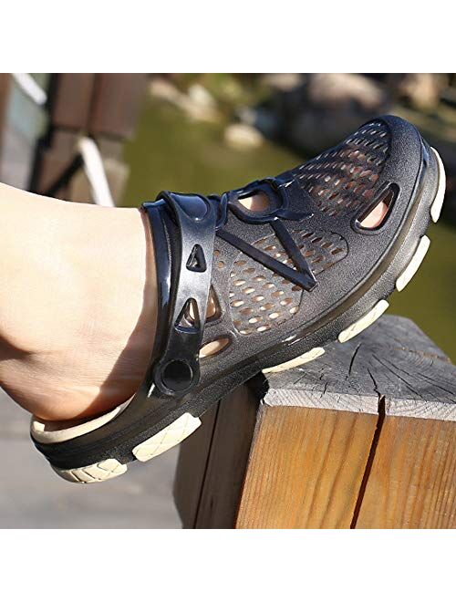 beister Mens Clogs Non Slip Water Shoes with Adjustable Strap, Lightweight Slip on Mules Garden Kitchen Outdoor Beach Yard Pool Shower Summer Sandals Slippers