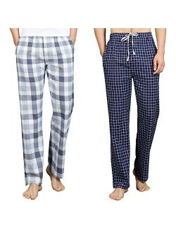 RENZER Men's Sleep Pajama Pants 100% Knit Cotton Sleep Long Lounge Pants