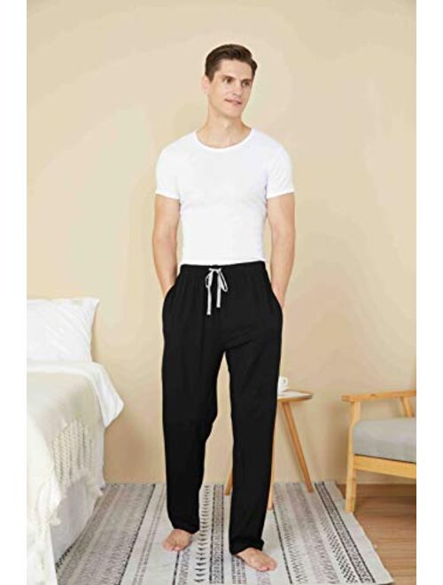WORW Mens Pajama Pants, Soft Cotton Sleep Lounge Pants
