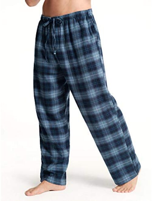 SIORO Flannel Pajama Pants for Men, Soft Cotton Plaid Sleepwear Loungewear Bottoms