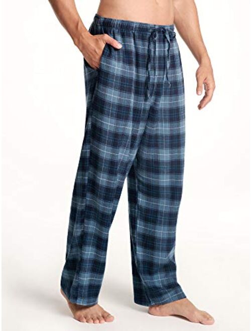 SIORO Flannel Pajama Pants for Men, Soft Cotton Plaid Sleepwear Loungewear Bottoms