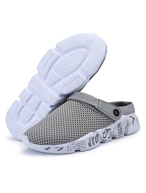 Sooneeya Mens Womens Breathable Mesh Net Sandals Slippers Lightweight Walking Slip on Half Shoes Summer Beach Sport Sandals