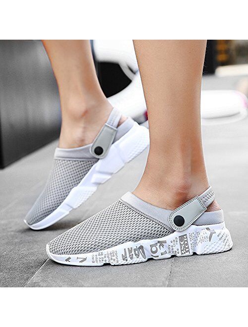 Sooneeya Mens Womens Breathable Mesh Net Sandals Slippers Lightweight Walking Slip on Half Shoes Summer Beach Sport Sandals