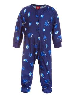 Family Pajamas Matching Baby Hanukkah Printed Footed Family Pajama