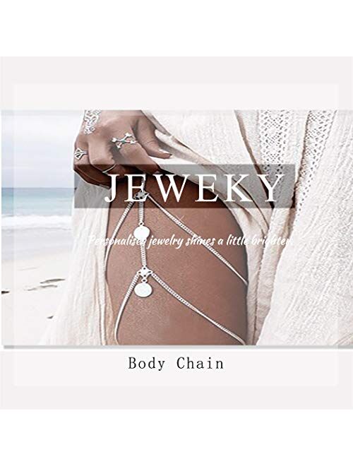 Unknown Jeweky Tassel Crystal Waist Chain Belly Gold Rhinestone Body Chains Sexy Beach Nightclub Rave Body Accessories Jewelry for Women and Girls