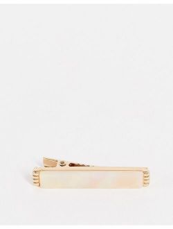 tie bar in faux pearl in gold tone