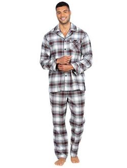 Mens Flannel Pajamas Sets - Cotton Pajamas for Men, Button Top