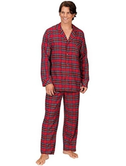 Mens Flannel Pajamas Sets - Cotton Pajamas for Men, Button Top