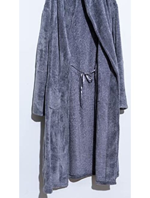 XING YE CHUAN Men's Fleece Robe, Warm Plush Bathrobe