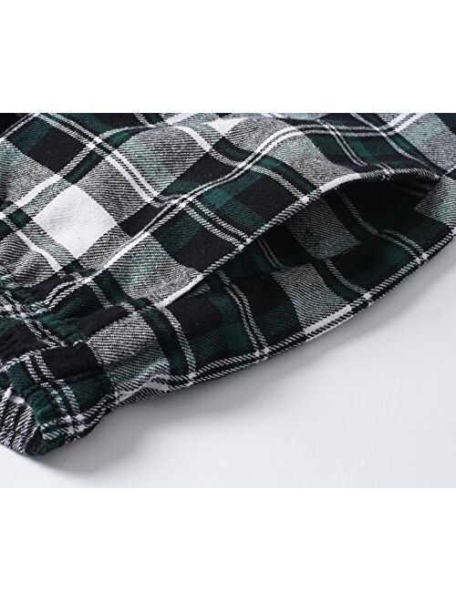 Latuza Men’s Cotton Flannel Pajama Set Plaid Sleepwear