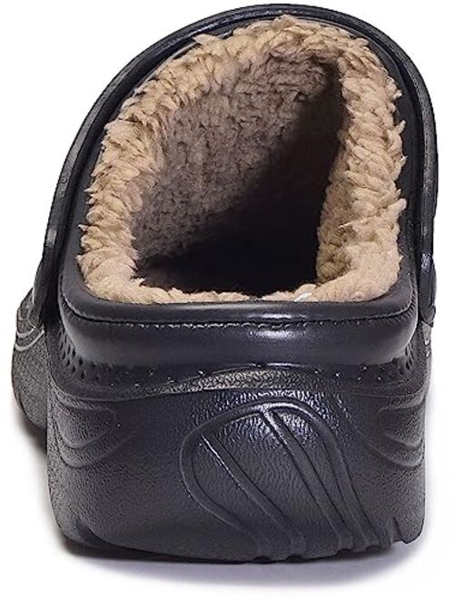 Gaatpot Men's Women's Lined Clogs Waterproof Winter House Slippers Warm Fuzzy Anti-Slip Garden Shoes Indoor Outdoor Mules