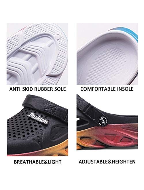 CYian Womens Mens Sandals Anti-Skid Water Shoes Summer Garden Mules Clogs Heighten Shoes