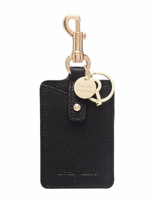 See by Chloé embossed-logo leather keychain