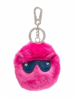 Cyber Choupette faux-fur keychain