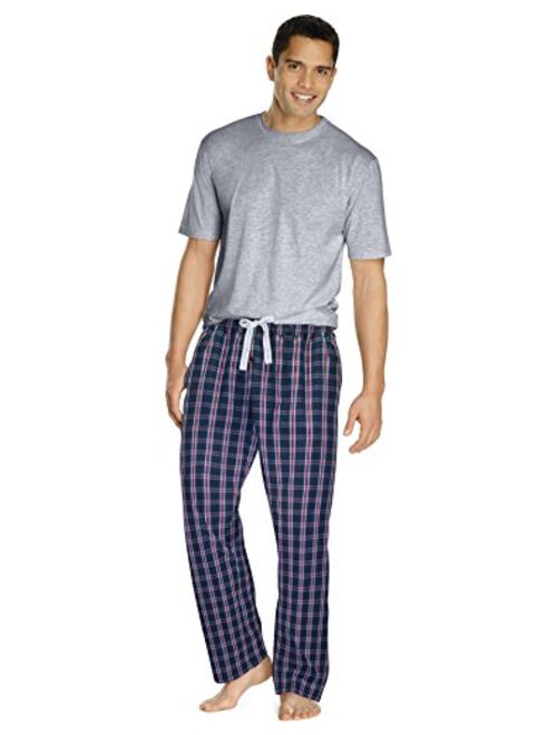 Hanes Men's Big and Tall Tee and Woven Pajama Pants Set