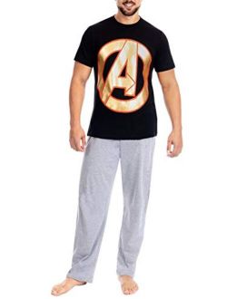 Mens Avengers Crew Neck Short Sleeve Pajamas Set