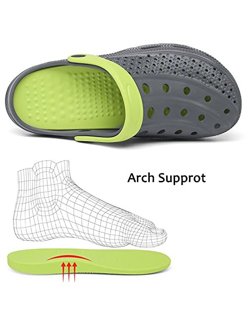INMINPIN Mens Womens Garden Clogs Shoes Beach Slippers Pool Water Sandals with Comfortable Arch Support Insole