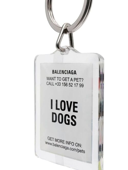 Balenciaga I Love Dogs keyring