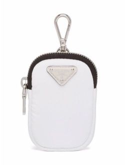 logo-plaque zip-fastening pouch