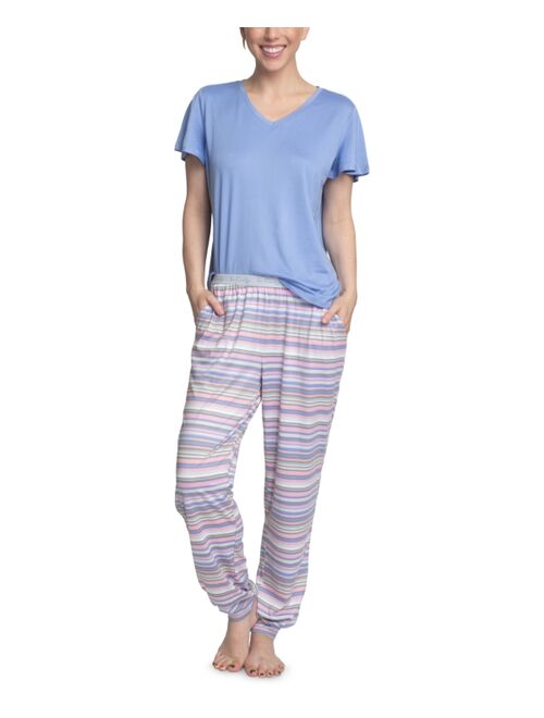 Hanes Flounce-Sleeve Top & Jogger Pants Pajama Set