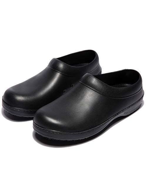 IKCSHOE Flat Chef Non-Slip Safety Oil Water Resistant Casual Clog Shoe for Women and Men