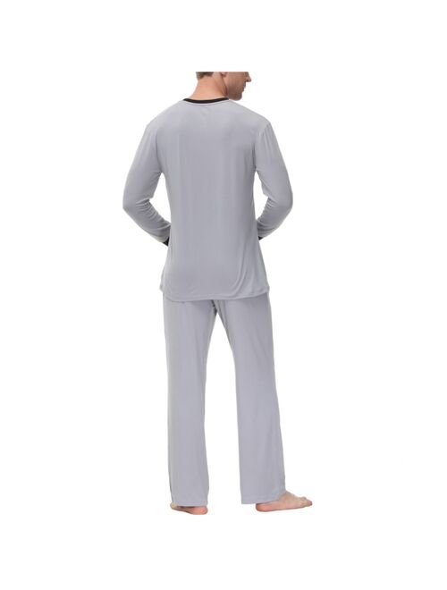 INK+IVY Men's Heat retaining Two Piece V-Neck & Lounge Pants Pajama Set