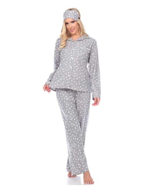 White Mark Women's Pajama Set, 3 Piece