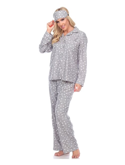 White Mark Women's Pajama Set, 3 Piece