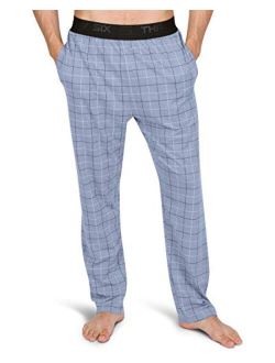 Performance Dry Fit Pajama Pants for Men - Stretch Lounge Pjs with Pockets, Tapered Fit, Plaid
