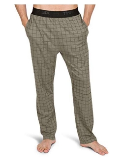 Performance Dry Fit Pajama Pants for Men - Stretch Lounge Pjs with Pockets, Tapered Fit, Plaid