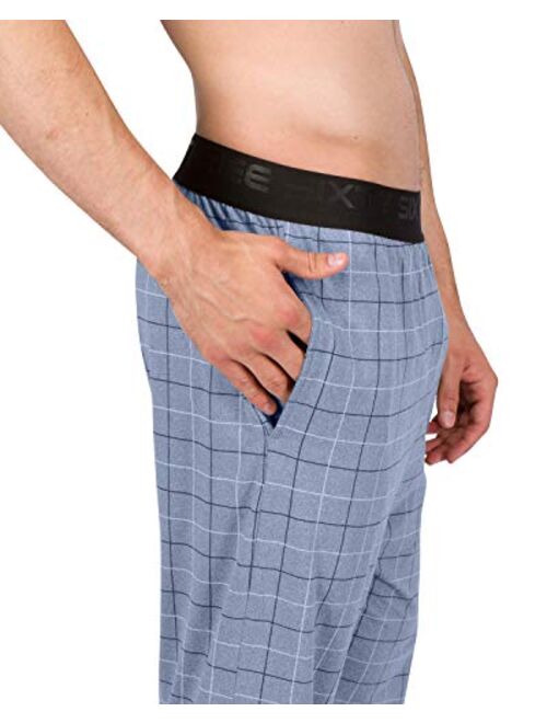 Three Sixty Six Performance Dry Fit Pajama Pants for Men - Stretch Lounge Pjs with Pockets, Tapered Fit, Plaid