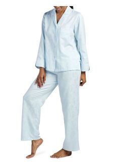 Miss Elaine Printed Notch Collar Pajama Set