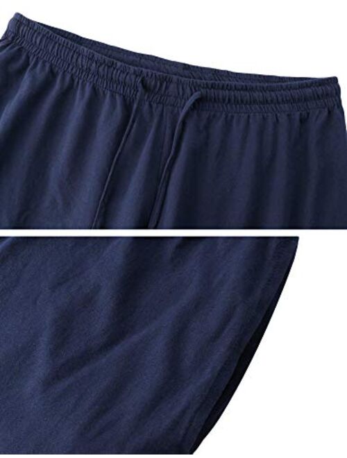 Aiboria Mens Pajamas Shorts Set Summer Sleepwear Cotton Short Sleeve Lounge PJ Set,S-XXL