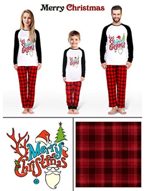 QUNISY Family Christmas Pajamas Matching Sets,Christmas PJs for Holiday Xmas Sleepwear