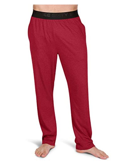 Three Sixty Six Performance Dry Fit Pajama Pants for Men - Stretch Lounge Pjs with Pockets, Tapered Fit, Solid