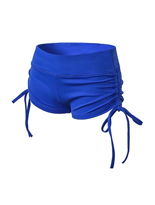 Kipro Women's Elastic Fitness Running Sport Yoga Shorts with Side Drawstring