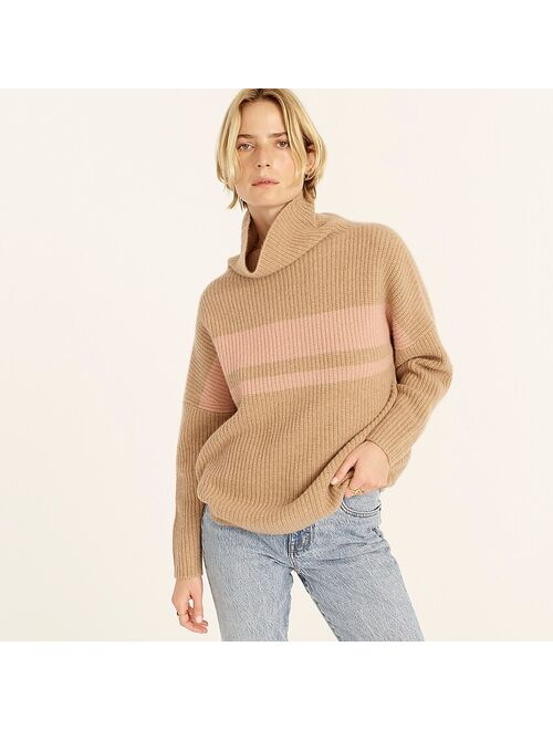 J.Crew Cashmere relaxed turtleneck sweater in stripe