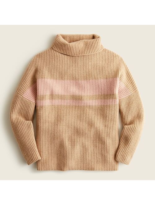 J.Crew Cashmere relaxed turtleneck sweater in stripe
