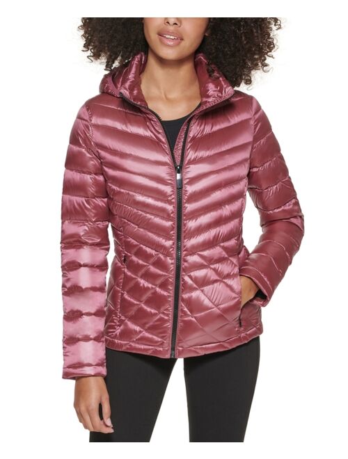 Calvin Klein Women's Hooded Packable Shine Down Puffer Coat, Created for Macy's