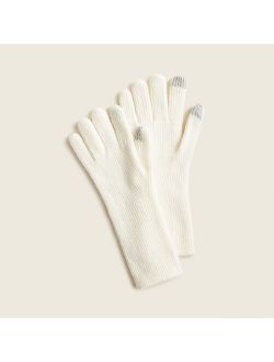 Ribbed touch-screen gloves in supersoft yarn