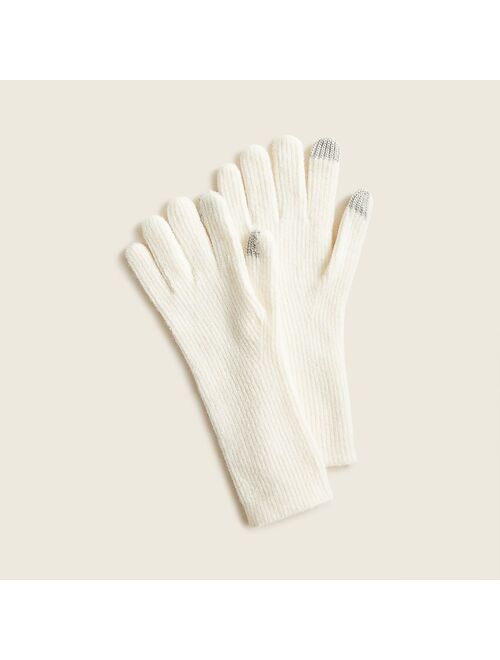 J.Crew Ribbed touch-screen gloves in supersoft yarn