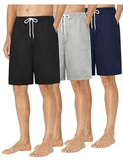 Alimens & Gentle Men's 3 Pack Flannel Plaid Pajama Shorts Loungwear Sleep Bottom
