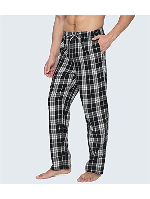 LAPASA Men's Cotton Woven Plaid Pajama Lounge Sleep Pants PJ Bottoms with Drawstring and Pockets M38