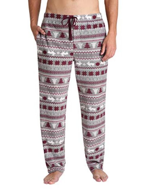 SLEEPHERO Mens Pajama Pants Fleece Pajama Pants for Men Comfortable Soft Christmas Pajamas Plaid Pajama Bottoms