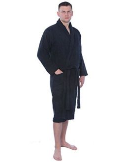 Beverly Rock Men's 100% Cotton Shawl Collar Robe Terry Cloth Bathrobe Available in Plus Size