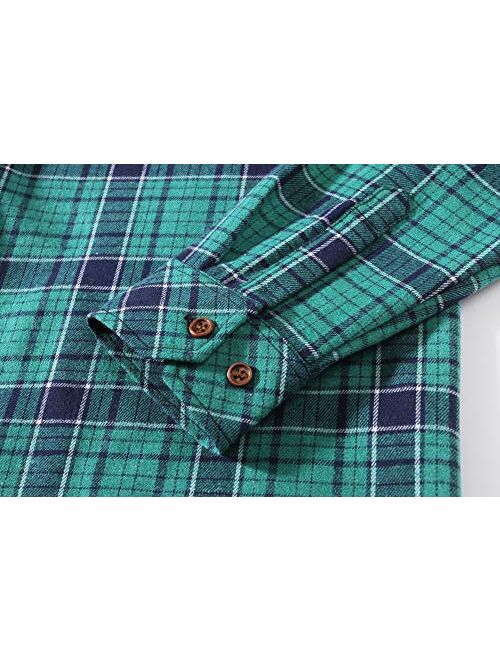 SSLR Mens Fleece Shirt Jacket Button Down Long Sleeve Plaid Flannel Jackets